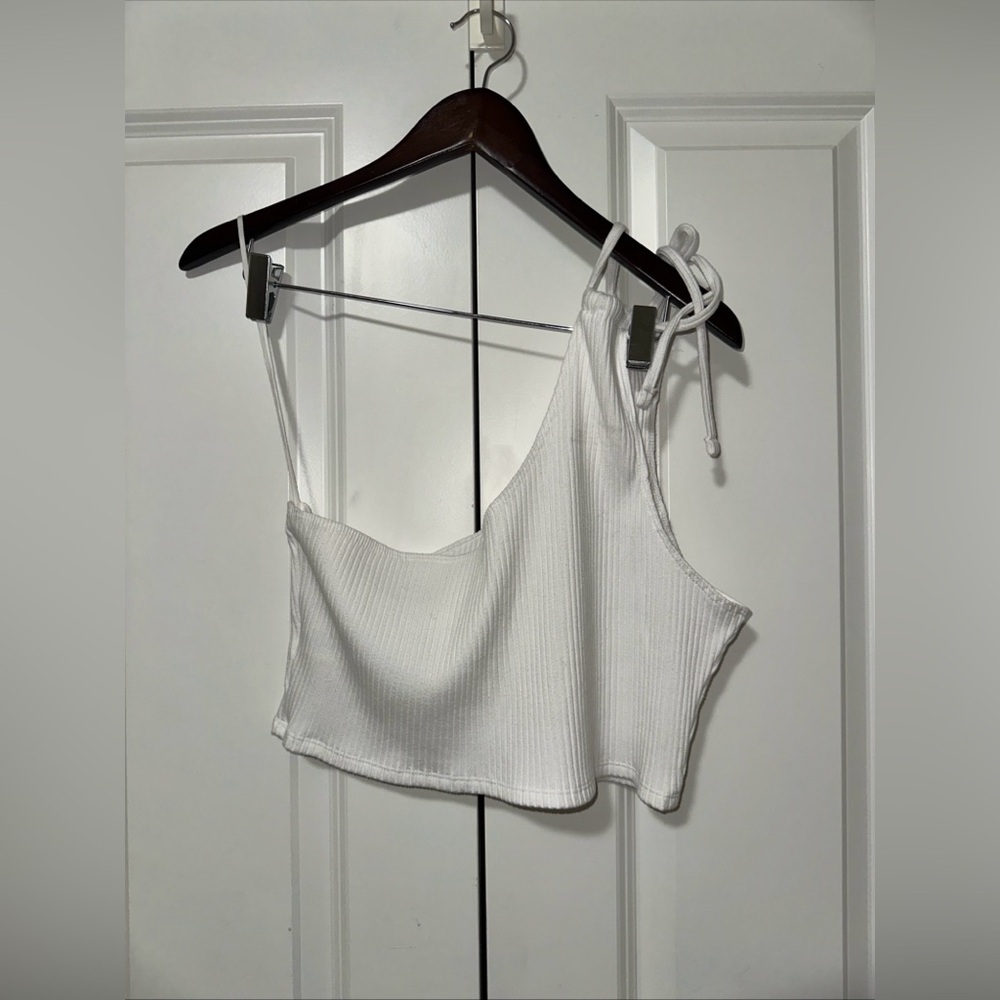 Aerie Lightweight Ribbed Asymmetric Cropped Top XL